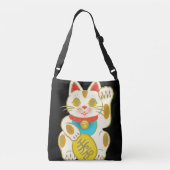 Kimono-patroon geïnspireerd japans weefsel crossbody tas (Achterkant)