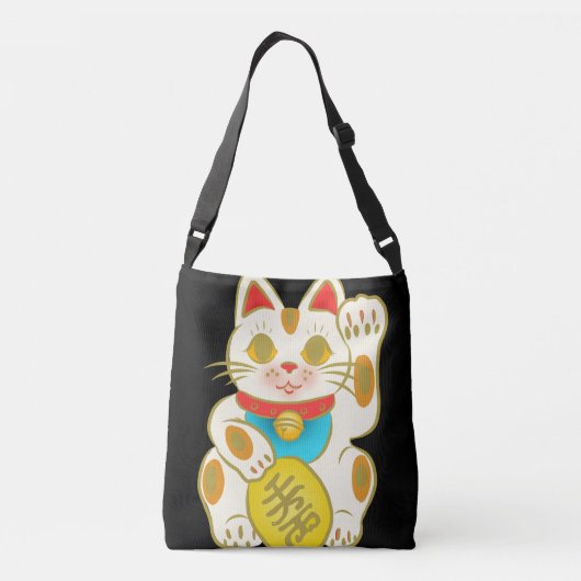 Kimono-patroon geïnspireerd japans weefsel crossbody tas (Achterkant)