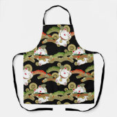 Kimono Pattern maneki nekko Japans print Apron Schort (Voorkant)