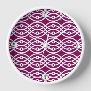 Kimono print, aubergine, paars en wit