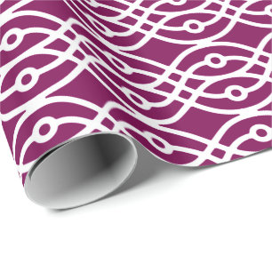 Kimono print, aubergine, paars en wit cadeaupapier