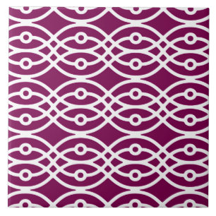 Kimono print, aubergine, paars en wit tegeltje