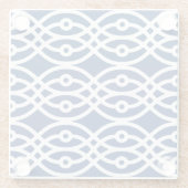 Kimono print, blauw en wit glazen onderzetter (Achterkant)