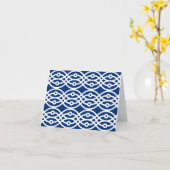 Kimono print, blauw en wit kaart (Gele Bloem)