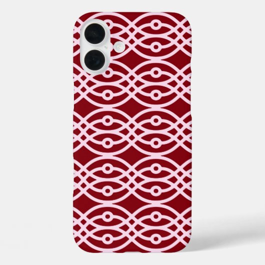 Kimono print, Bourgogne en roze Case-Mate iPhone Case (Achterkant)