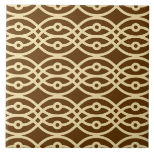 Kimono print, chocoladebruin en taupe tegeltje