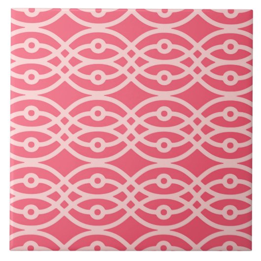 Kimono print, diep koraalroze tegeltje (Voorkant)
