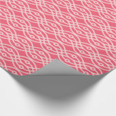 Kimono print, dieproze koralroze cadeaupapier (Hoek)