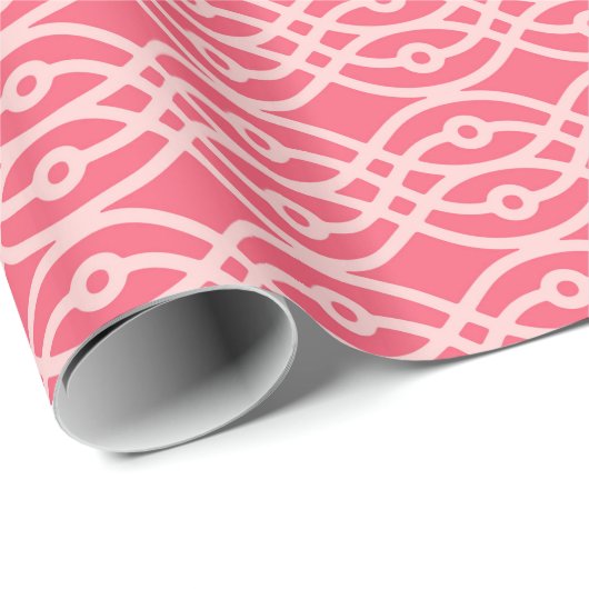 Kimono print, dieproze koralroze cadeaupapier (Rol Hoek)