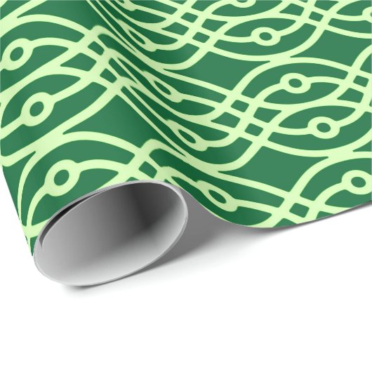 Kimono print, donker & lichtgroen cadeaupapier (Rol Hoek)