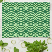 Kimono print, donker & lichtgroen theedoek (Gevouwen)