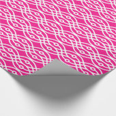 Kimono print, fuchsia roze en wit cadeaupapier (Hoek)