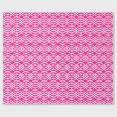 Kimono print, fuchsia roze en wit cadeaupapier (Vlak)