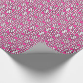 Kimono print, fuchsia roze en wit cadeaupapier (Hoek)