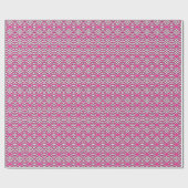 Kimono print, fuchsia roze en wit cadeaupapier (Vlak)