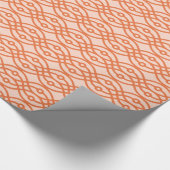 Kimono print, koraal oranje cadeaupapier (Hoek)