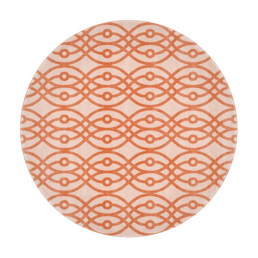 Kimono print, koraal sinaasappel snijplank (Voorkant)