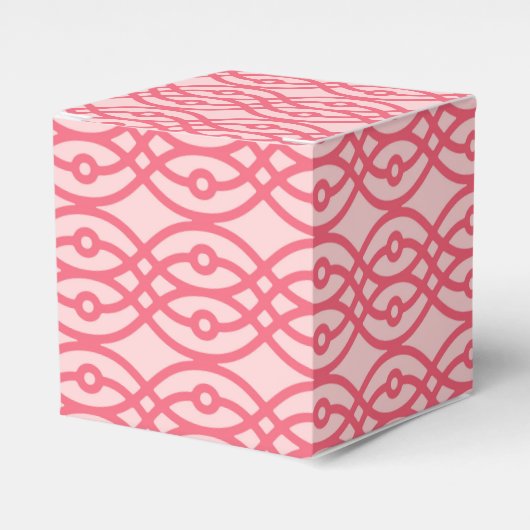 Kimono print, koraalroze bedankdoosjes (Voorkant Zijde)