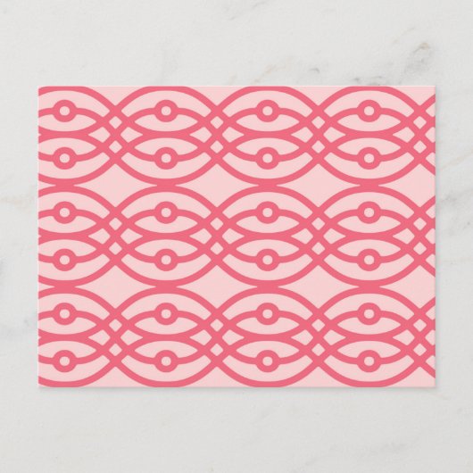 Kimono print, koraalroze briefkaart (Voorkant)