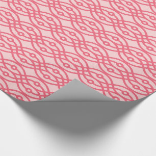 Kimono print, koraalroze cadeaupapier