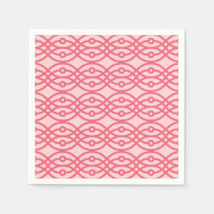 Kimono print, koraalroze servetten