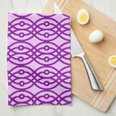 Kimono print, lavendel en paars theedoek (Quarter Fold)