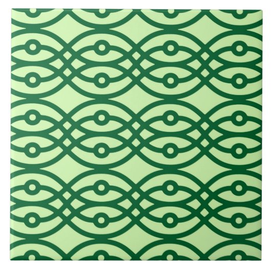 Kimono print, licht en donkergroen tegeltje (Voorkant)