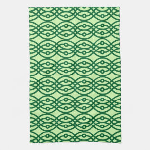 Kimono print, licht en donkergroen theedoek