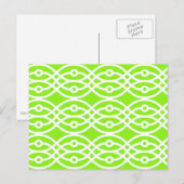 Kimono print, limoengroen en wit briefkaart (Voorkant / Achterkant)