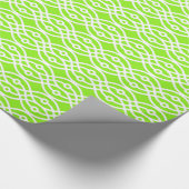 Kimono print, limoengroen en wit cadeaupapier (Hoek)