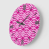 Kimono print, magenta en roze grote klok (Hoek)