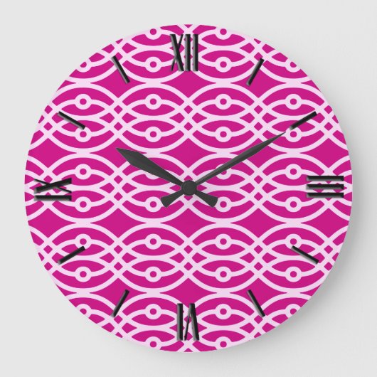 Kimono print, magenta en roze grote klok (Voorkant)