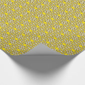 Kimono print, mosterdgeel en wit cadeaupapier (Hoek)