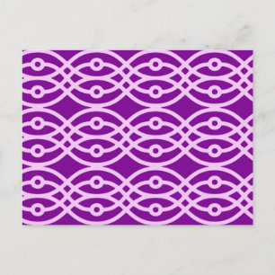 Kimono print, paars en lavendel briefkaart