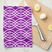 Kimono print, paars en lavender theedoek (Quarter Fold)