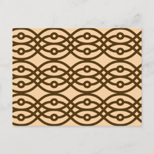 Kimono print, perzik en chocolade briefkaart