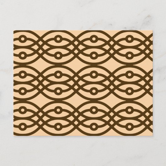 Kimono print, perzik en chocolade briefkaart (Voorkant)