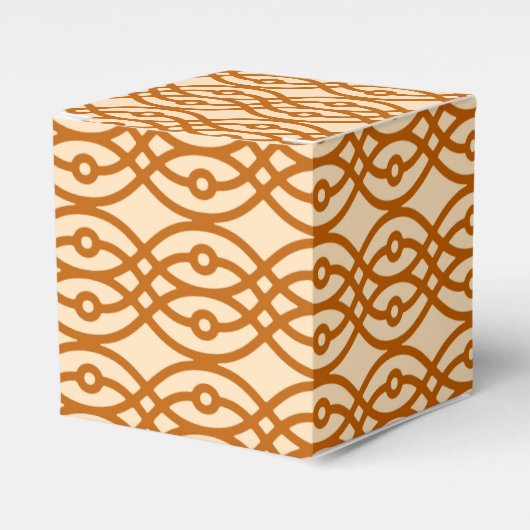 Kimono print, perzik en terracotta bedankdoosjes (Voorkant Zijde)
