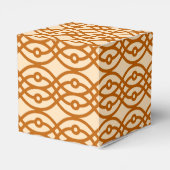 Kimono print, perzik en terracotta bedankdoosjes (Achterkant)
