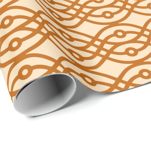 Kimono print, perzik en terracotta cadeaupapier (Rol Hoek)