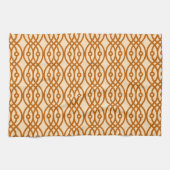 Kimono print, perzik en terracotta theedoek (Horizontaal)