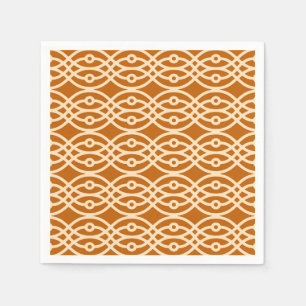 Kimono print, terracotta en perzik servetten