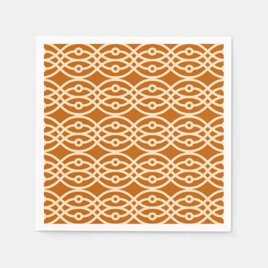 Kimono print, terracotta en perzik servetten (Voorkant)