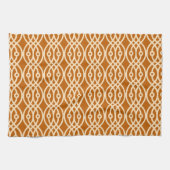 Kimono print, terracotta en perzik theedoek (Horizontaal)