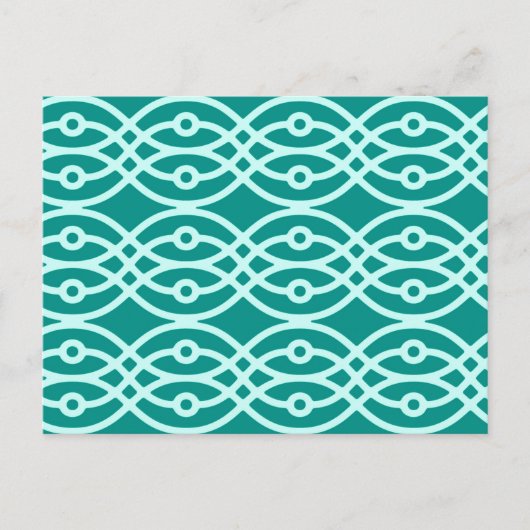 Kimono print, turquoise en aqua briefkaart (Voorkant)