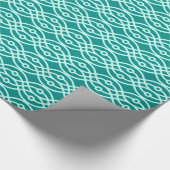 Kimono print, turquoise en aqua cadeaupapier (Hoek)