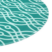 Kimono print, turquoise en aqua snijplank (Hoek)
