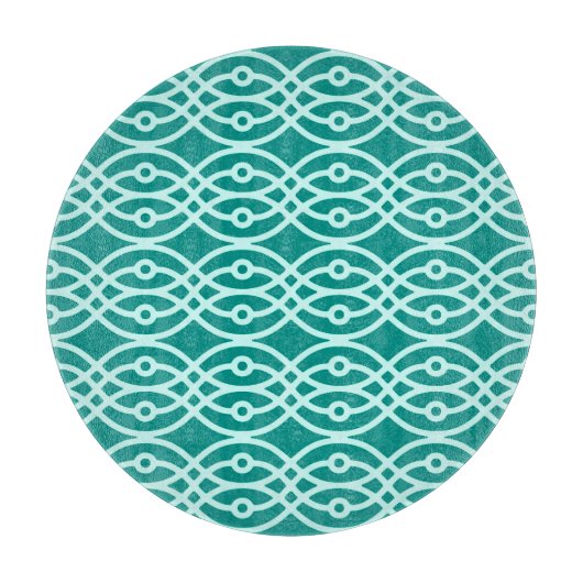 Kimono print, turquoise en aqua snijplank (Voorkant)