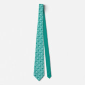 Kimono print, turquoise en aqua stropdas (Voorkant)