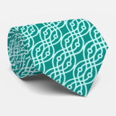 Kimono print, turquoise en aqua stropdas (Opgerold)
